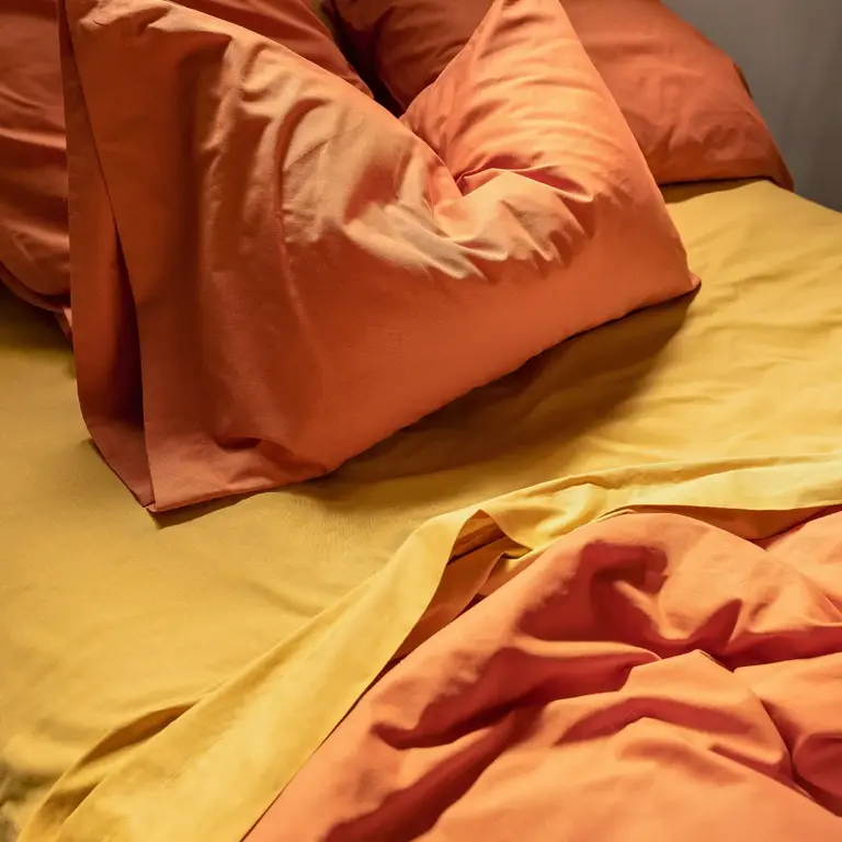 Happy Friday Happy Friday Cotton Pillowcase (50x75cm) S/2 - Terracotta