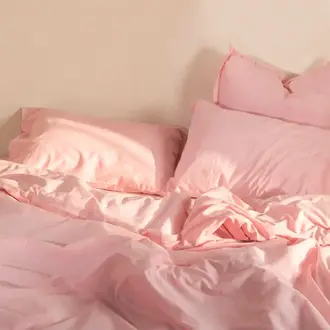Happy Friday Happy Friday Cotton Pillowcase (50x75cm) S/2 - Pale Pink