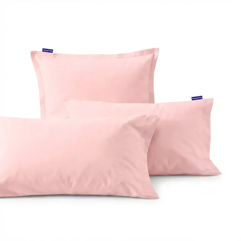 Happy Friday Happy Friday Cotton Pillowcase (50x75cm) S/2 - Pale Pink