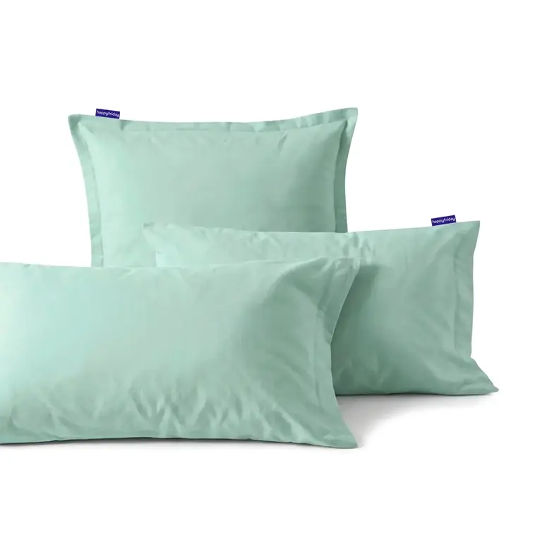 Happy Friday Happy Friday Cotton Pillowcase (50x75cm) S/2 - Mint