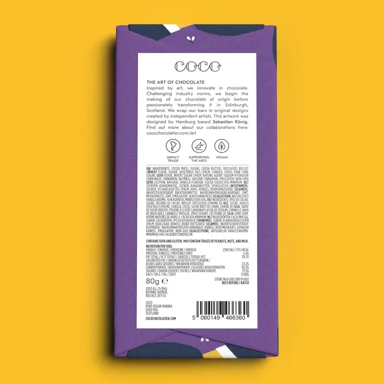 Made Uncommon Coco Cinnamon Roll Dark Chocolate Artisan Bar 80g