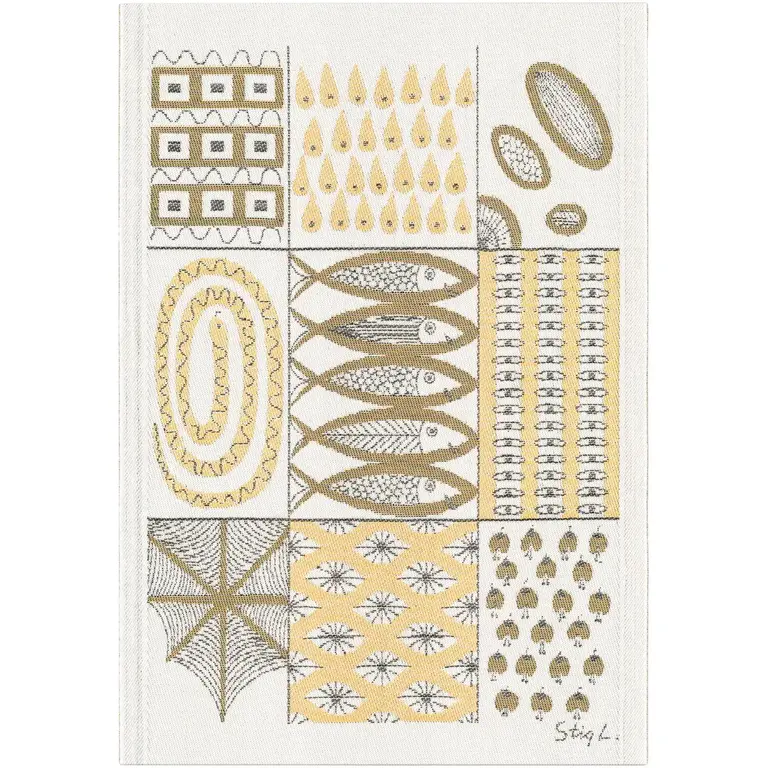 Ekelund Ekelund Stig Lindberg "Fiskglånta" Woven Tea Towel  35x50