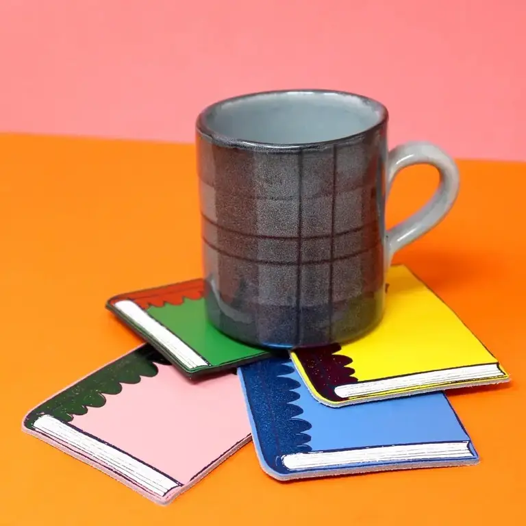 Ark Colour Design Ark Leather Book Coaster S/4