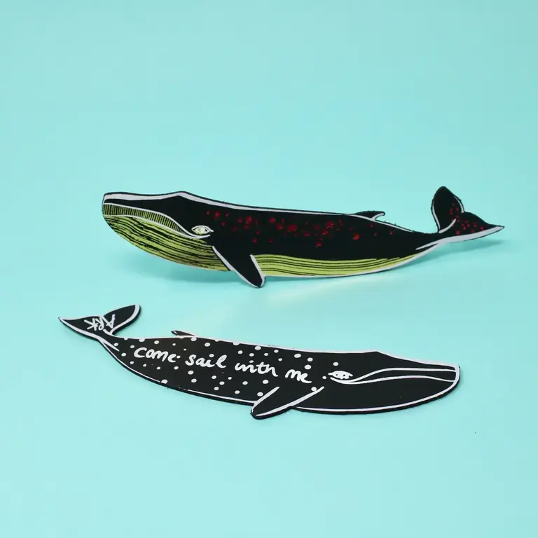 Ark Colour Design Ark Leather Bookmark Whale Grey