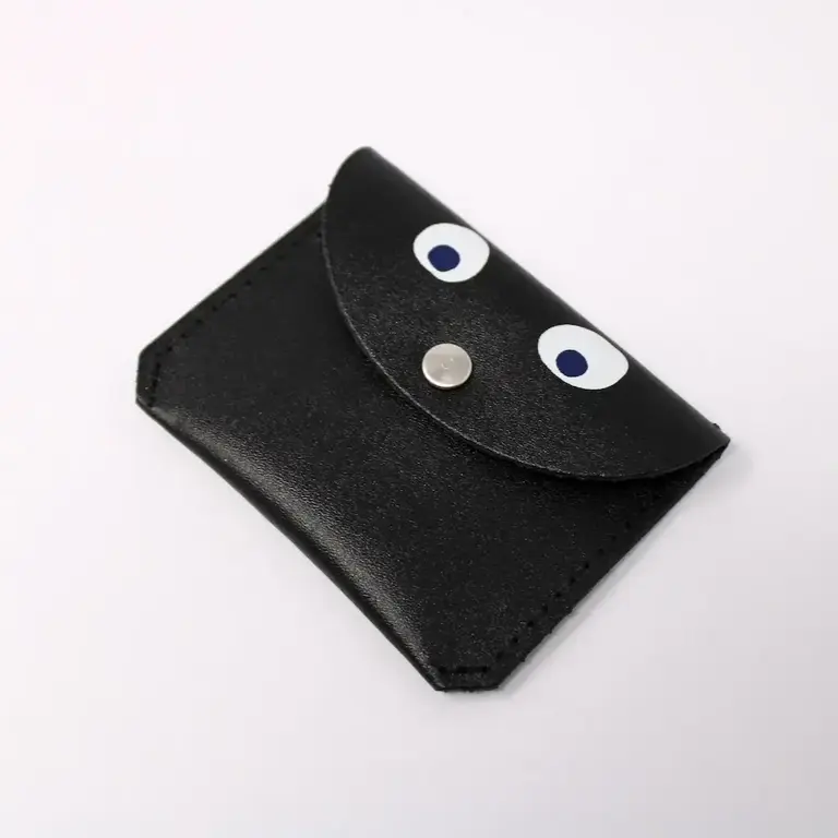 Ark Colour Design Ark Leather Googly Eye Coin Purse Black
