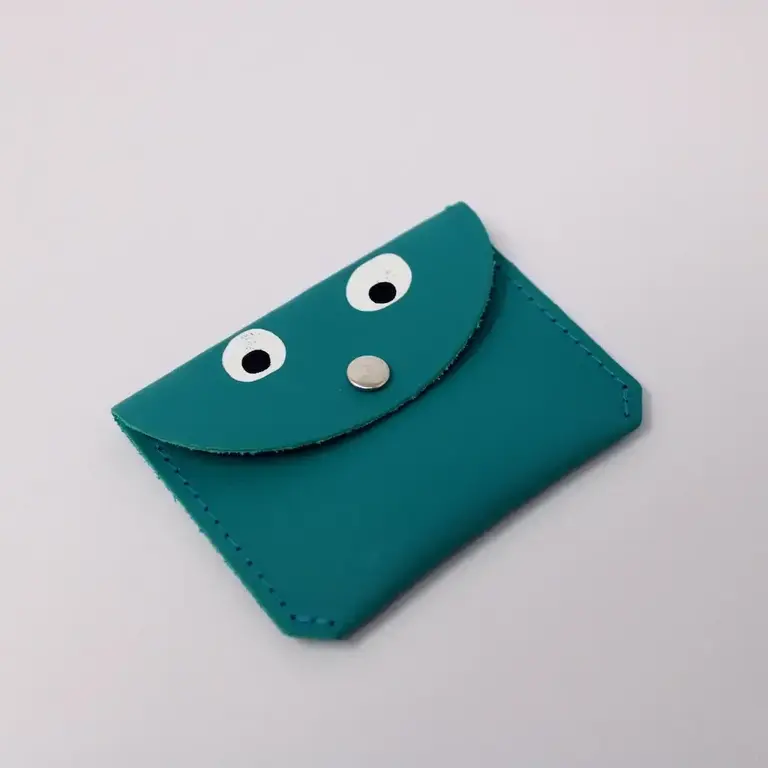 Ark Colour Design Ark Leather Googly Eye Coin Purse Turquoise