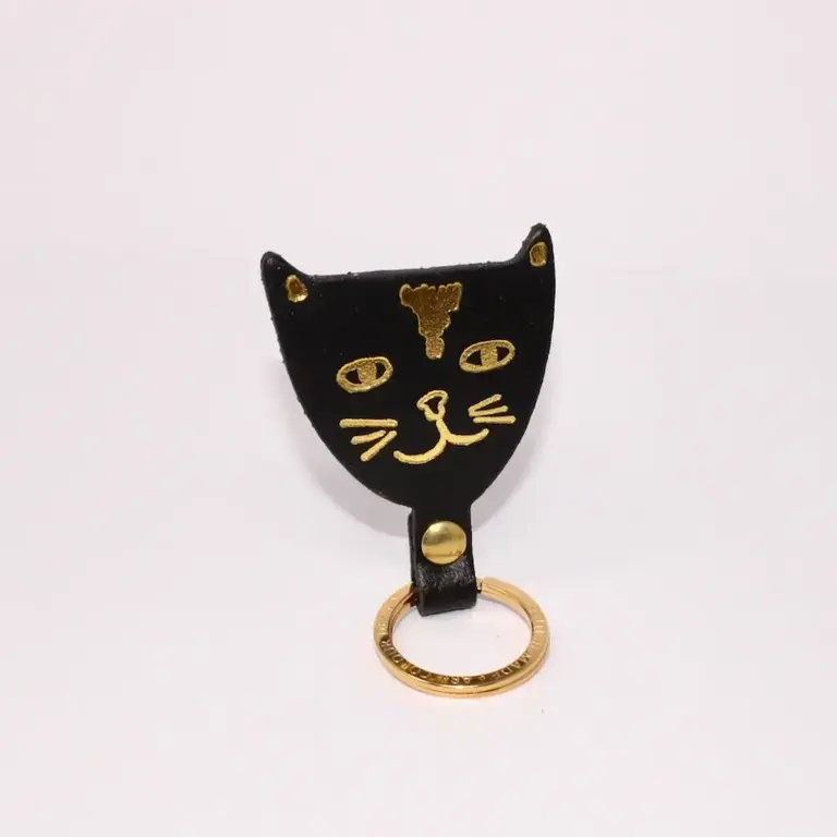 Ark Colour Design Ark Leather Key Fob Black Cat