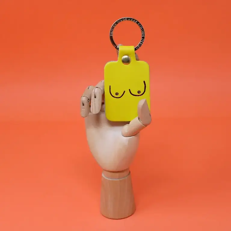 Ark Colour Design Ark Leather Key Fob Bright Yellow  Boobs