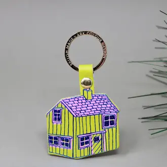 Ark Colour Design Ark Leather Key Fob Cabin Acid Green