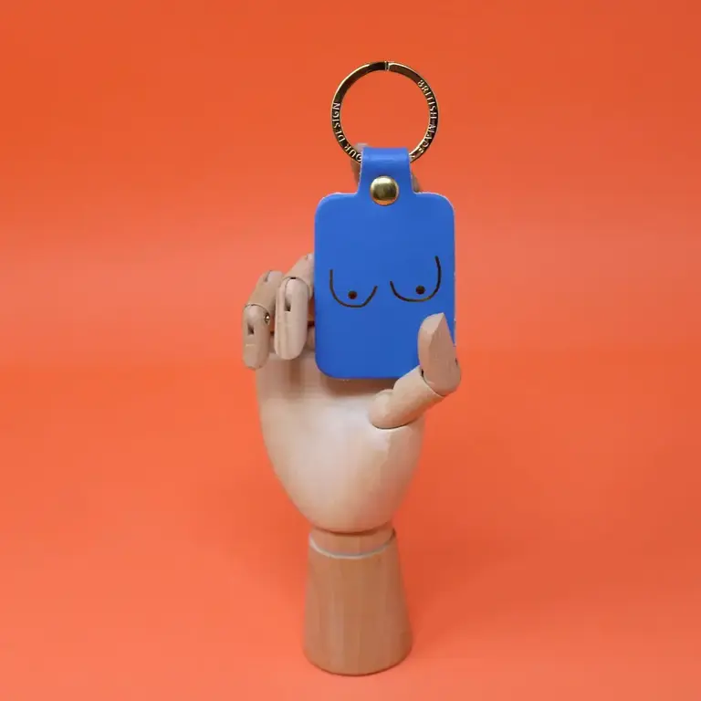 Ark Colour Design Ark Leather Key Fob Cornflower Blue Boobs