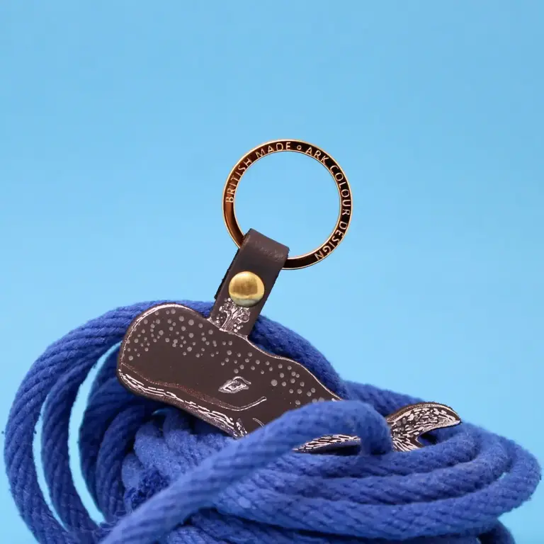 Ark Colour Design Ark Leather Key Fob Humpback Whale Grey