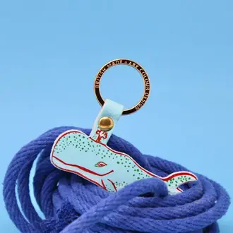 Ark Colour Design Ark Leather Key Fob Humpback Whale Turquoise