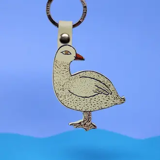 Ark Colour Design Ark Leather Key Fob Silly Goose Vanilla