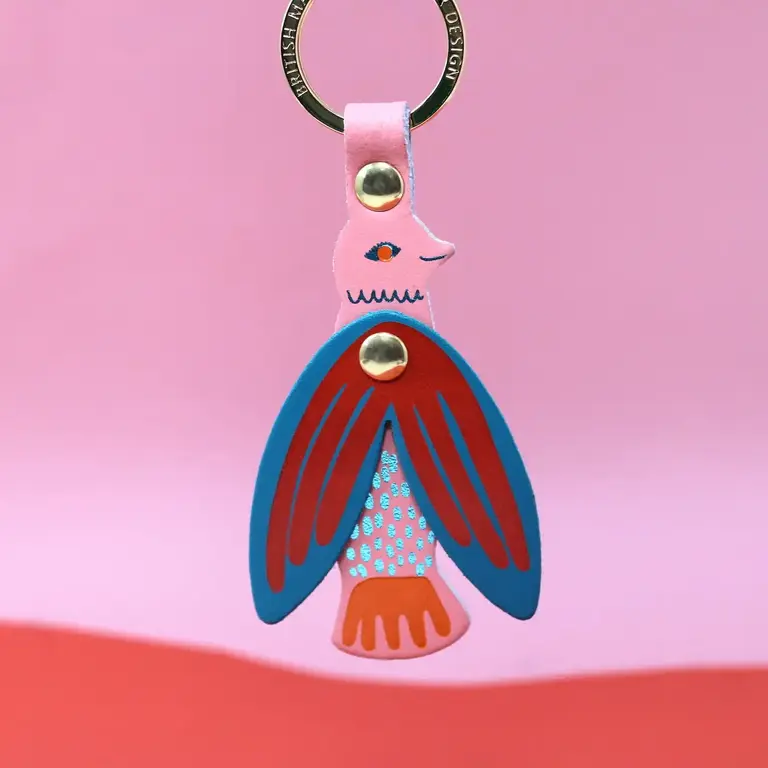 Ark Colour Design Ark Leather Key Fob Song Bird Pink