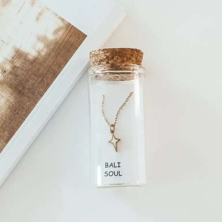 Bali Soul Bali Soul North Star Mother of Pearl Necklace 18k Plated Gold