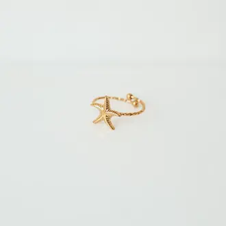 Bali Soul Bali Soul Starfish Ring O/S 18k Plated Gold