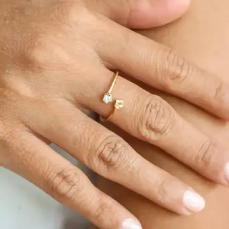 Bali Soul Bali Soul Tiny Star Ring O/S 18k Plated Gold