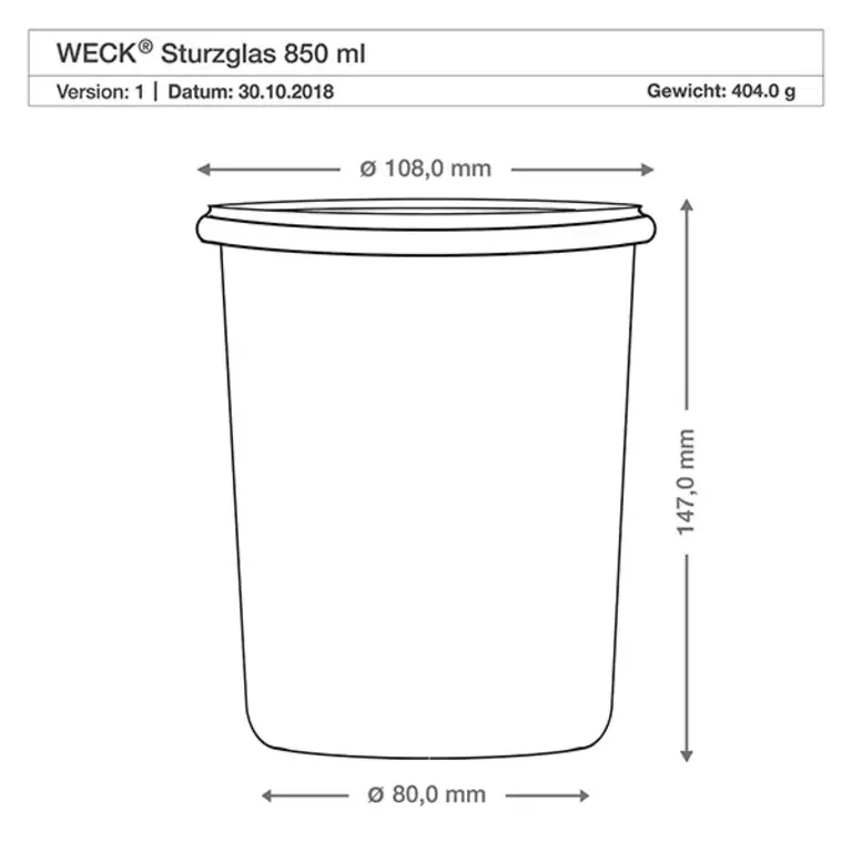 Weck Mold Jar 850 ml