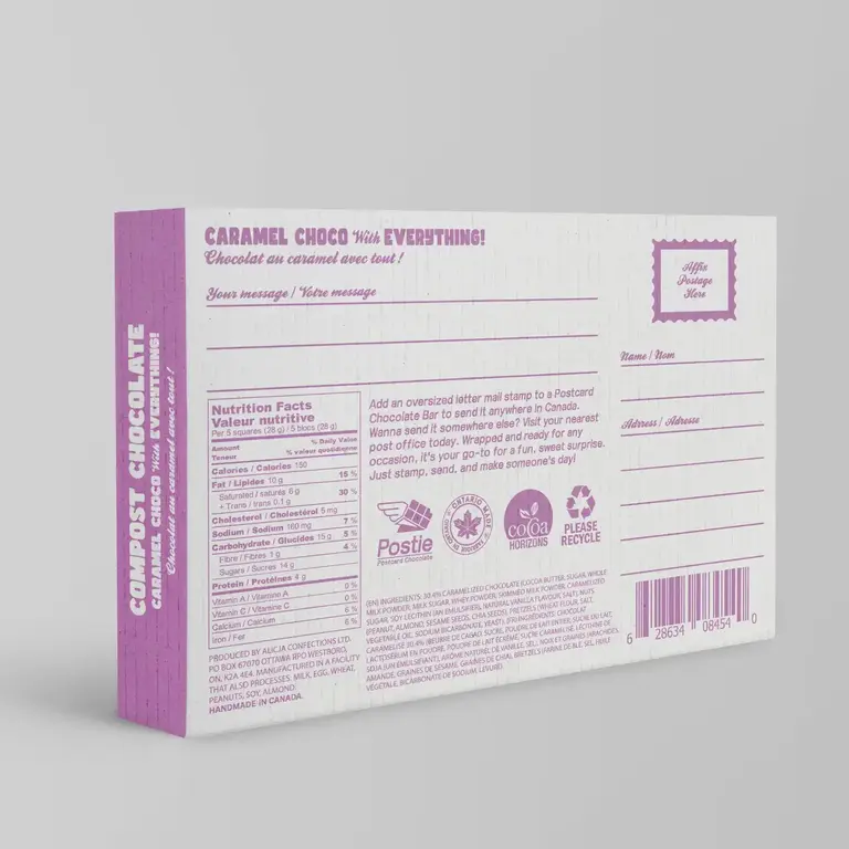 Postie Postie Compost Milk Chocolate Postcard Bar