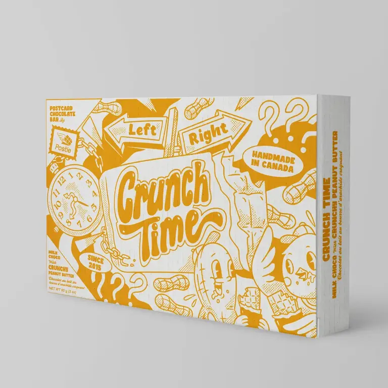 Postie Postie Crunch Time Peanut Butter Milk Chocolate Postcard Bar