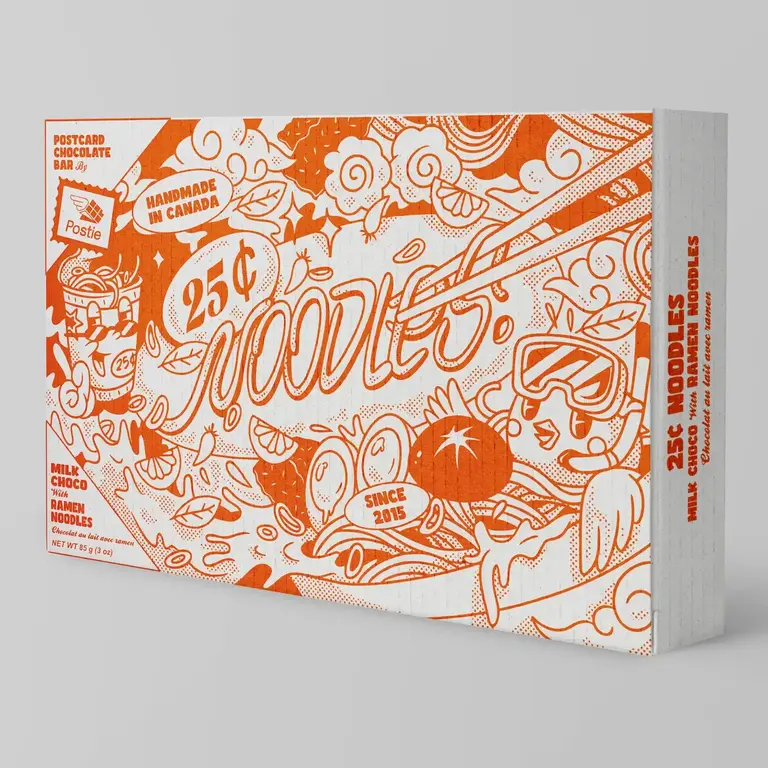 Postie Postie Milk Chocolate Noodle Postcard Bar