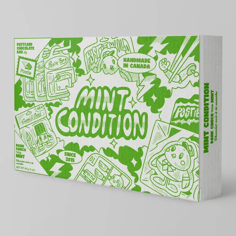 Postie Postie Mint Condition Vegan Dark Chocolate Postcard Bar