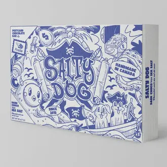 Postie Postie Salty Dog Vegan Dark Chocolate Postcard Bar