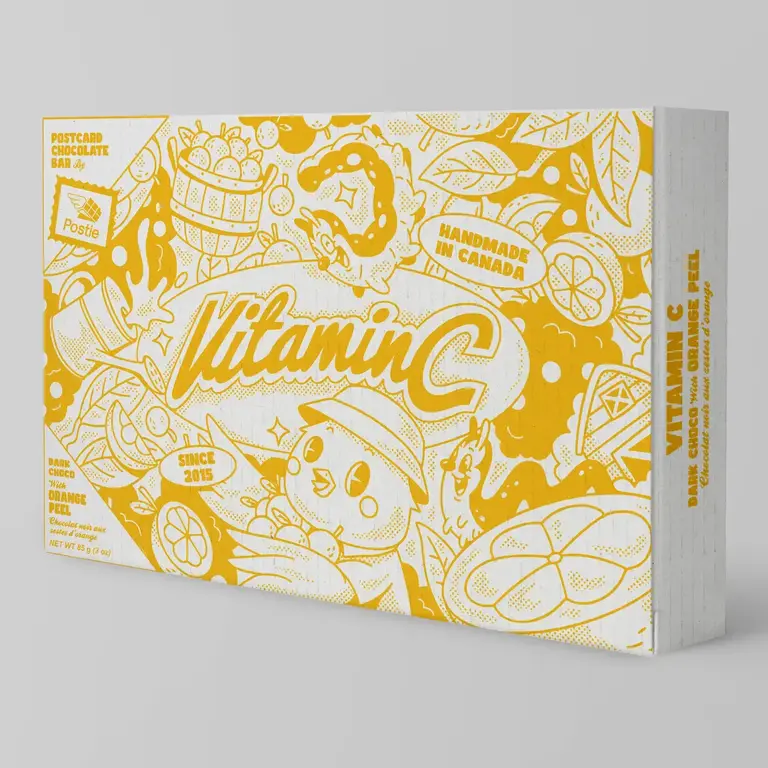 Postie Postie Vitamin C Vegan Dark Chocolate Postcard Bar
