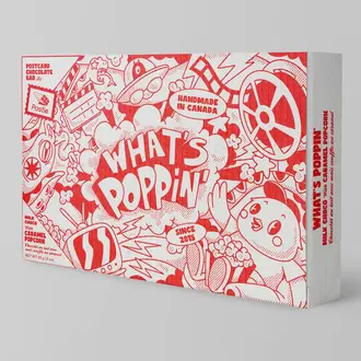 Postie Postie What's Popping' Milk Chocolate Popcorn Postcard Bar