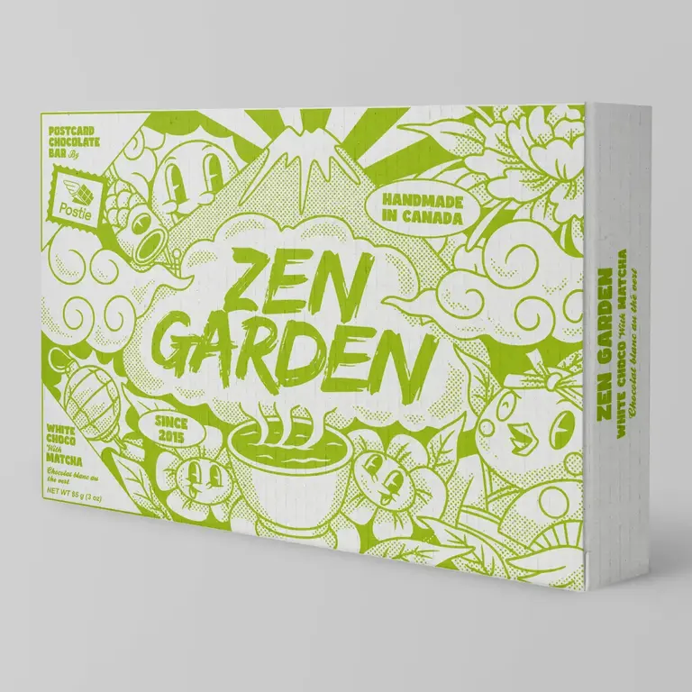 Postie Postie Zen Garden White Chocolate Matcha Postcard Bar