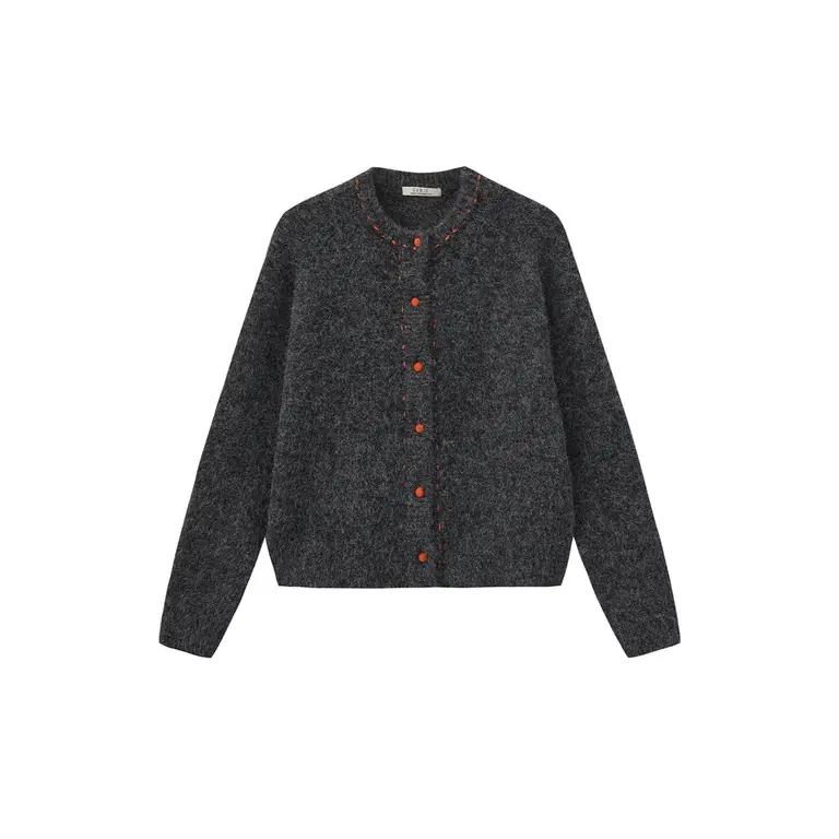 Cubic Cubic Contrast Trim Cardigan Grey