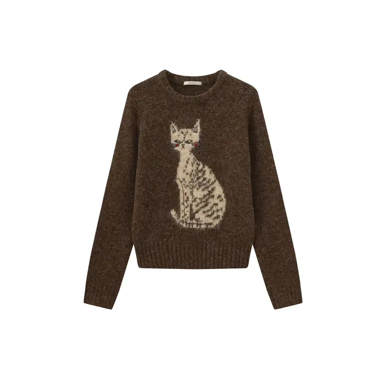 Cubic Cubic Fuzzy Cat Sweater Brown