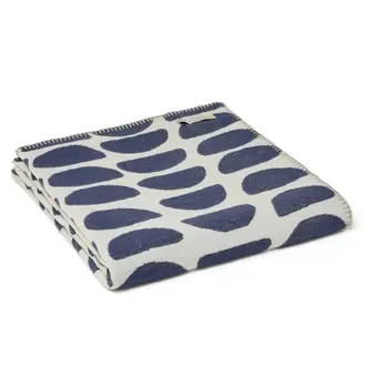 Tweedmill Tweedmill UK Halfmoon Cotton Throw Navy 140x160
