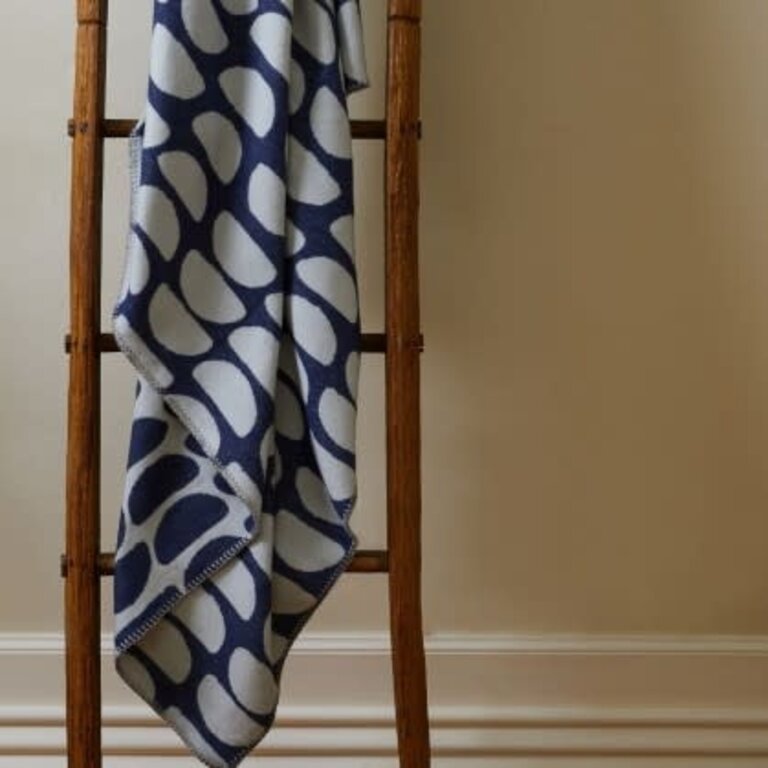 Tweedmill Tweedmill UK Halfmoon Cotton Throw Navy 140x160