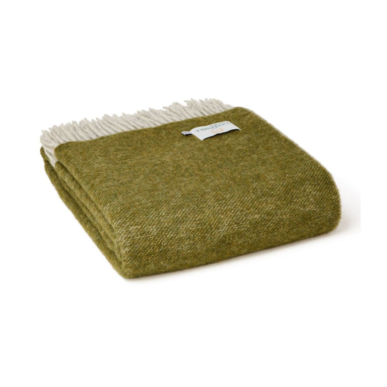 Tweedmill Tweedmill UK Virgin Wool Blanket Dartmoor Reversible Olive 140x200