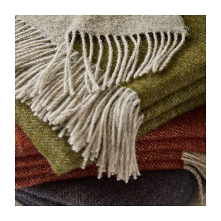 Tweedmill Tweedmill UK Virgin Wool Blanket Dartmoor Reversible Olive 140x200