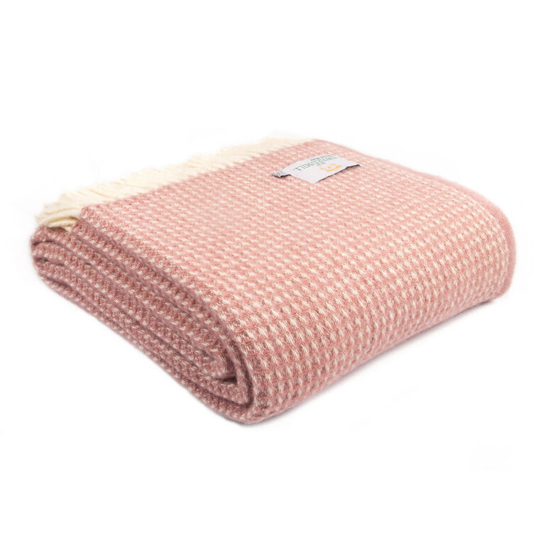 Tweedmill Tweedmill UK Virgin Wool Throw Waffle Dusty Pink XL 140x240cm