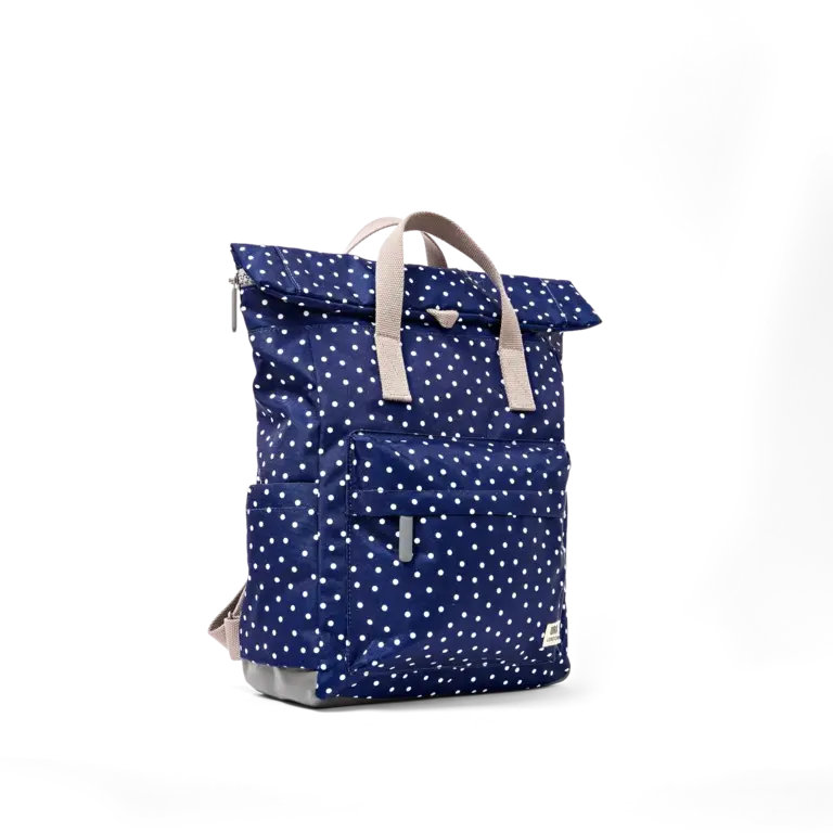Ori London Ori London Canfield Roll Top Backpack Navy Polkadot