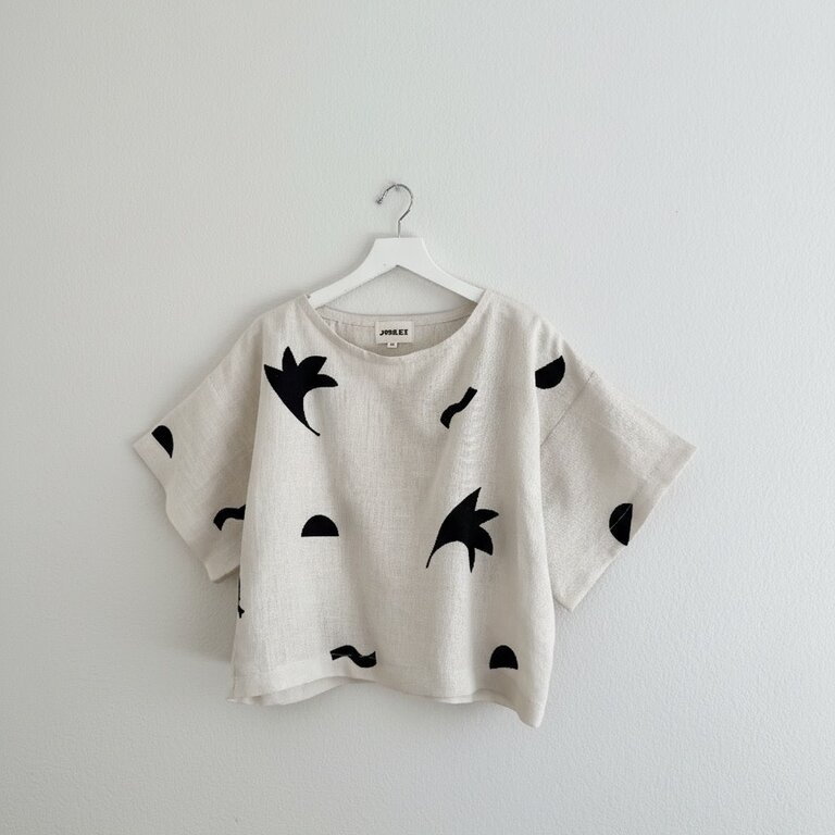 Joolee Joolee Silk Screened Fall Linen Top