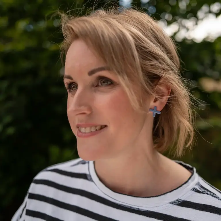 Copper Bee Copper Bee Bold Bright Earrings Cross + Line
