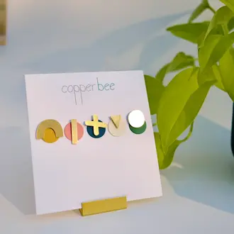Copper Bee Copper Bee Overlay Minis Two-in-One Studs - Peach Line Copper Bee Copper Bee Overlay Minis Two-in-One Studs - Peach Line