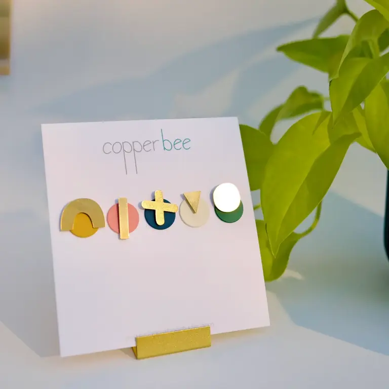 Copper Bee Copper Bee Overlay Minis Two-in-One Studs - Peach Line