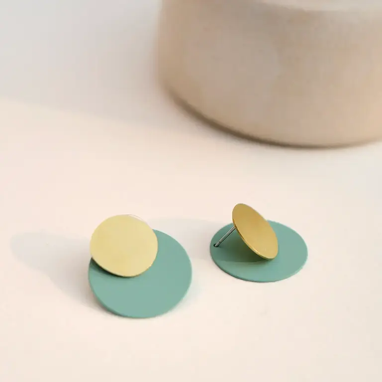 Copper Bee Copper Bee Overlay Large Two-in-One Studs - Mint Circle