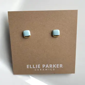 Ellie Parker Ellie Parker Ceramic Square Studs Sky Blue
