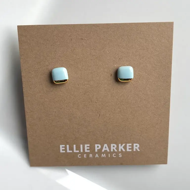 Ellie Parker Ellie Parker Ceramic Square Studs Sky Blue
