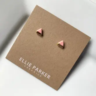 Ellie Parker Ellie Parker Ceramic Triangle Pink Studs