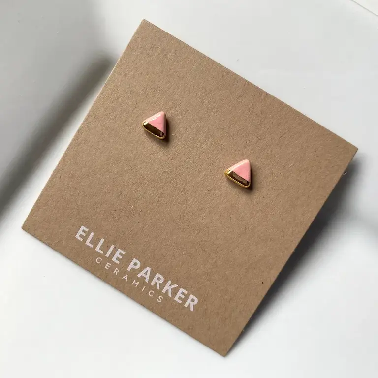 Ellie Parker Ellie Parker Ceramic Triangle Pink Studs