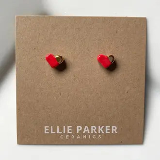 Ellie Parker Ellie Parker Ceramic Heart Studs Red/Gold