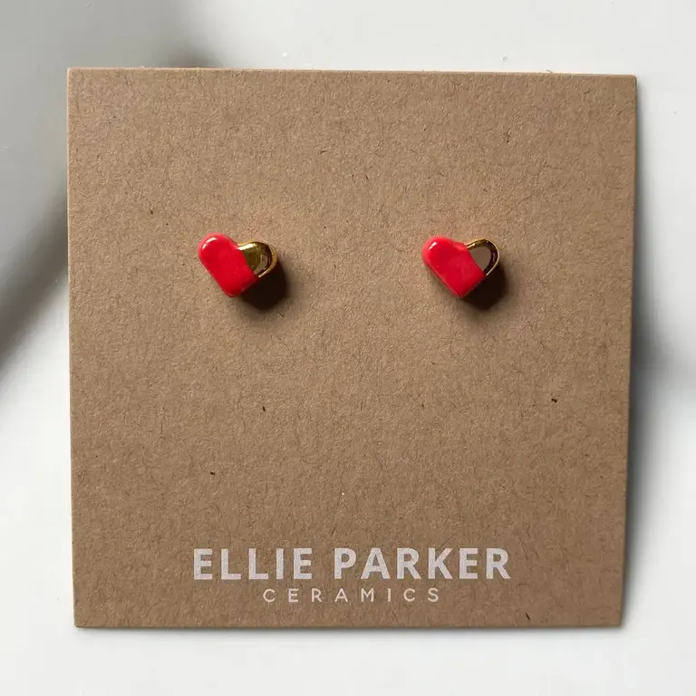 Ellie Parker Ellie Parker Ceramic Heart Studs Red/Gold