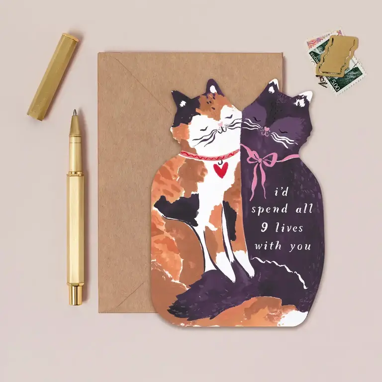 Sister Paper Sister Paper Nine Lives Cats Card
